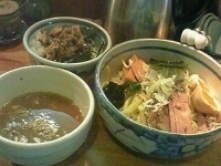 「つけ麺（大盛）ちゃしゅうごはんセット+味付け茹で玉子」@こうかいぼうの写真