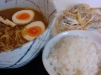 「ラーメンカレー南蛮730円+ランチセット（小ライス・味玉・皿ワン」@麺工房HIRAMAの写真