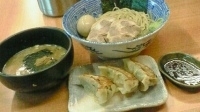 「得盛つけ麺+餃子」@すーぷ道 連の写真
