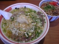 「牛塩タンそば1000円豚飯380円」@ちばき屋 ARIO亀有店の写真