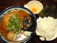 「味噌玉らーめん+卵かけごはん」@とうかんやの写真