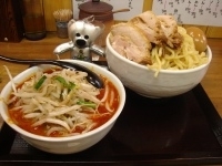 「味玉番長つけめん（特盛券×2+大盛券×1）+チャーシュー+野菜大」@味噌麺処 花道庵の写真