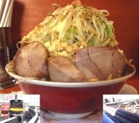 「大ぶたダブル（麺かため、全増し、さらにヤサイマシ、さらに多め）（」@ラーメン二郎 立川店の写真