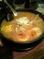 「みそらぁめん（750円）+味付け玉子（ゴマ）（100円）」@北の大草原 四谷店の写真