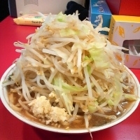 「ラーメン（麺太麺・固め・ヤサイマシ・ニンニク）￥600」@ラーメン 麺徳 東陽町店の写真