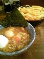 「つけ麺（中盛:太麺）（740円）+味付玉子（100円）」@つけ麺 紅葉の写真