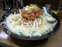 「ホルモンメン+もやし」@屋台ラーメンとんこつ貴生の写真