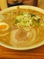 「味噌味玉らーめん（800円）・大盛り（100円）」@こってりらーめん なりたけ 津田沼店の写真