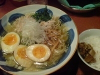 「とりそば+味玉+小ライス（ランチ）」@らーめん天神下 大喜の写真