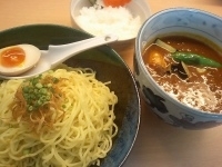 「10月限定  カレーつけ麺+半ライス（800円+100円）」@らあめん工房 まんぼぉの写真