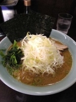 「ラーメン中盛り+ネギ」@港家の写真