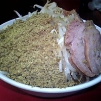 「ブタ入り小ラーメン（麺硬め、ヤサイマシマシ、ニンニクマシ） 80」@ラーメン二郎 上野毛店の写真