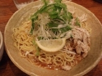 「胡麻だれ冷やし麺（水菜と鶏のシャキシャキ仕立て）+肉まぶしご飯」@拉麺 阿修羅 船橋本店の写真