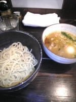 「つけそば+味玉（麺かた）」@鶏そば専門店 前略。まるきゅうの写真