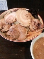 「つけらーめん（温盛り）チャーシューW」@らーめん るどるふの写真