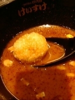 「つけめん渡り蟹の滴+麺少なめで味玉+ビール」@四代目 けいすけの写真