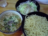 「限定メニュー:コッテリつけ麺（大盛り）+野菜」@ラーメン工房 幸福亭の写真