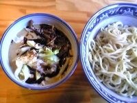 「黒味噌つけ麺（大盛り）」@麺や 樽座 小宮店の写真