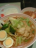 「五目味噌タンメン+定食」@蒙古タンメン 中本 亀戸店の写真