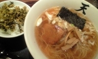 「天セット 天ラーメン+高菜ごはん 1050円」@東京ラーメン 天の写真