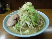 「小ラーメン600円（麺硬め、ヤサイマシマシ・ニンニク・カラメ）」@ラーメン二郎 亀戸店の写真