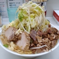 「ラーメン（ヤサイ、ニンニク）オープンご挨拶キャンペーン価格100」@ラーメン大 我孫子店の写真