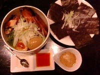 「特海老節ガーリック油そば」@ゆいが 総本店の写真