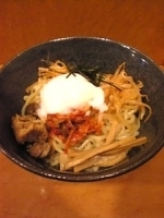 「浜辛そば+温玉」@油そば専門店 浜そば 本店の写真