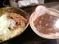 「魚塩つけめん（800円）特盛り+トッピング全部」@我羅奢の写真