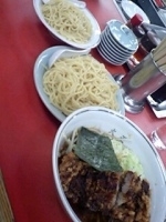 「ロース野菜つけ麺大盛り」@大王ラーメンの写真