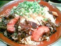 「黒豚燻辛油麺油麺/大盛り（￥580+\100 計￥680）」@黒豚豚骨らあめん Bamboo!Youngの写真