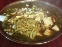 「麻婆麺（汁あり、麺多め）+サービスライス」@二代目めん家 味味の写真