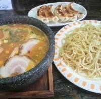 「石鍋つけ麺+餃子」@製麺 伊勢屋の写真