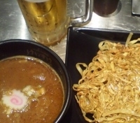 「焼きもりめん伊勢海老の滴+生ビール」@四代目 けいすけの写真