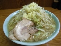 「小ラーメン600円（麺硬め、ニンニクダブル・ヤサイ・カラメ）」@ラーメン二郎 亀戸店の写真