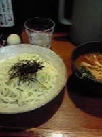 「つけ麺+生クリーム味玉」@麺屋 青山 本店の写真