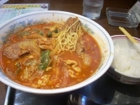 「超辛カルビクッパラーメン」@焼肉大野屋 ビビンバandクッパ（辛ラーメン）専門店の写真