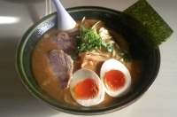 「吟醸味噌太麺+味玉」@あぢとみ食堂の写真