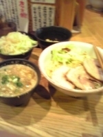 「大盛りチャーシューつけめん+チェンジ郎+温野菜」@きら星の写真