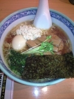 「とりそば（醤油）+豚角煮ごはん」@らーめん いまるやの写真