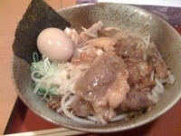 「味噌まぜそば（小）+味玉（850円）」@食処 渓の写真