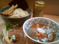 「つけめん（並） 800円 + 赤辛100円 + めんま増し150」@ブロンソンの写真