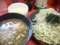 「つけ麺（細麺） + 生たまご」@ラーメン 麺徳 東陽町店の写真
