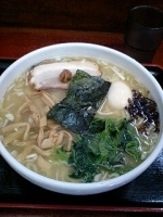 「「中華そば塩」太麺中盛り」@喜奴屋の写真