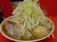 「ラーメン（クーポン味玉、ヤサイマシ）600円」@ラーメン 麺徳 東陽町店の写真