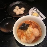 「ミニラーメン+鳥骨鶏煮玉子+鳥骨鶏骨髄エキスマロー+白式部」@支那そばや 新横浜ラーメン博物館店の写真