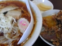 「ラーメンセット肉丼（小）（650円）」@青竹食堂の写真