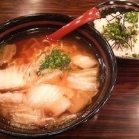 「朝らーめん + 玉子かけご飯 ￥650」@らーめん粋家 上野店の写真