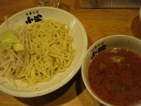 「辛つけめん（大辛、とんこつ、中盛）+半餃子+小ライス」@中華そば 小淀の写真