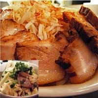 「小ぶたラーメン（￥800）キャベチャー（￥200）」@音麺酒家 楽々の写真